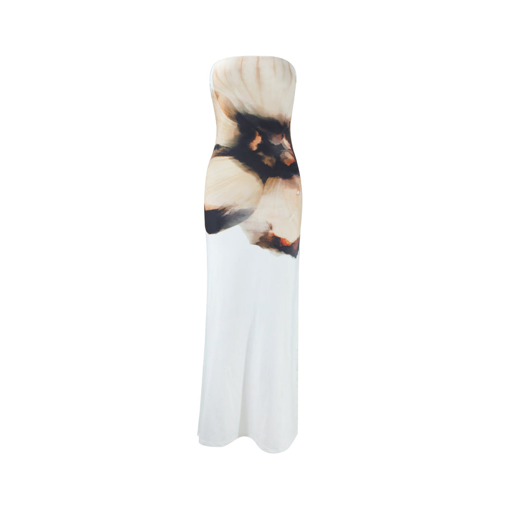 Summer High Class Elegant Sexy Bandeau Slim Fit Long Holiday Dress