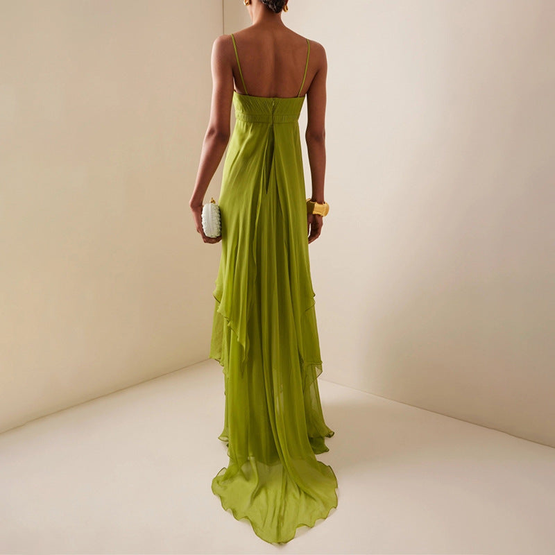 Vacation Tube Top Dress Camisole Irregular Asymmetric Design Solid Color Maxi Dress for Women Bella Mia