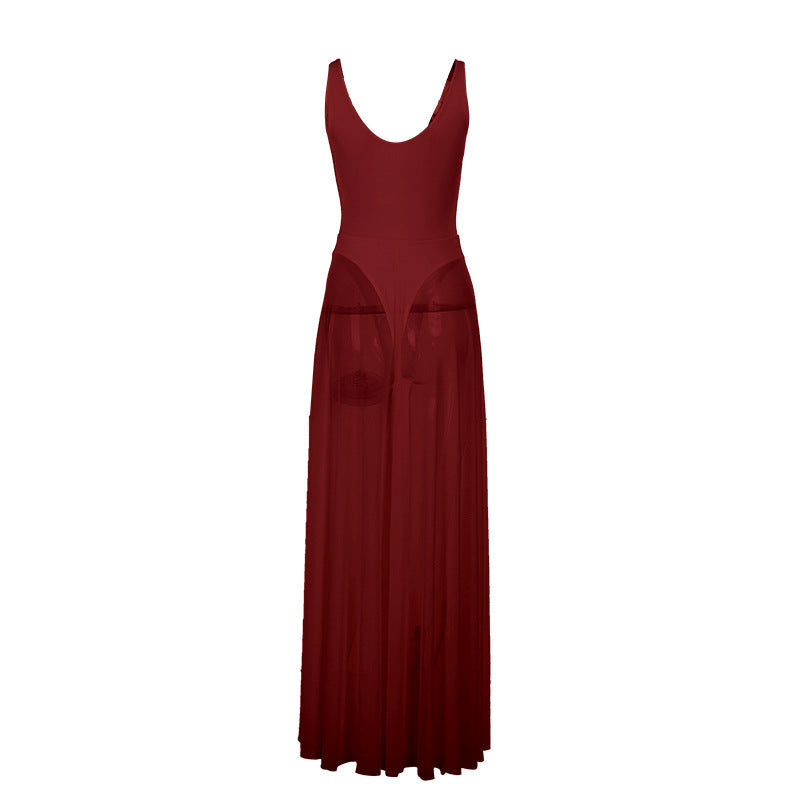 Autumn Sexy Maxi Dress Vacation Slim Fit Mesh A Line Dress Bella Mia