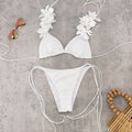 Lace-Up Solid Color Three-Piece Bikini Split Swimsuit Bella Mia