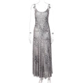 Summer Women Leopard Print Cocktail Sexy Sheer Mesh Splicing Sling One Piece Dress Ragazza