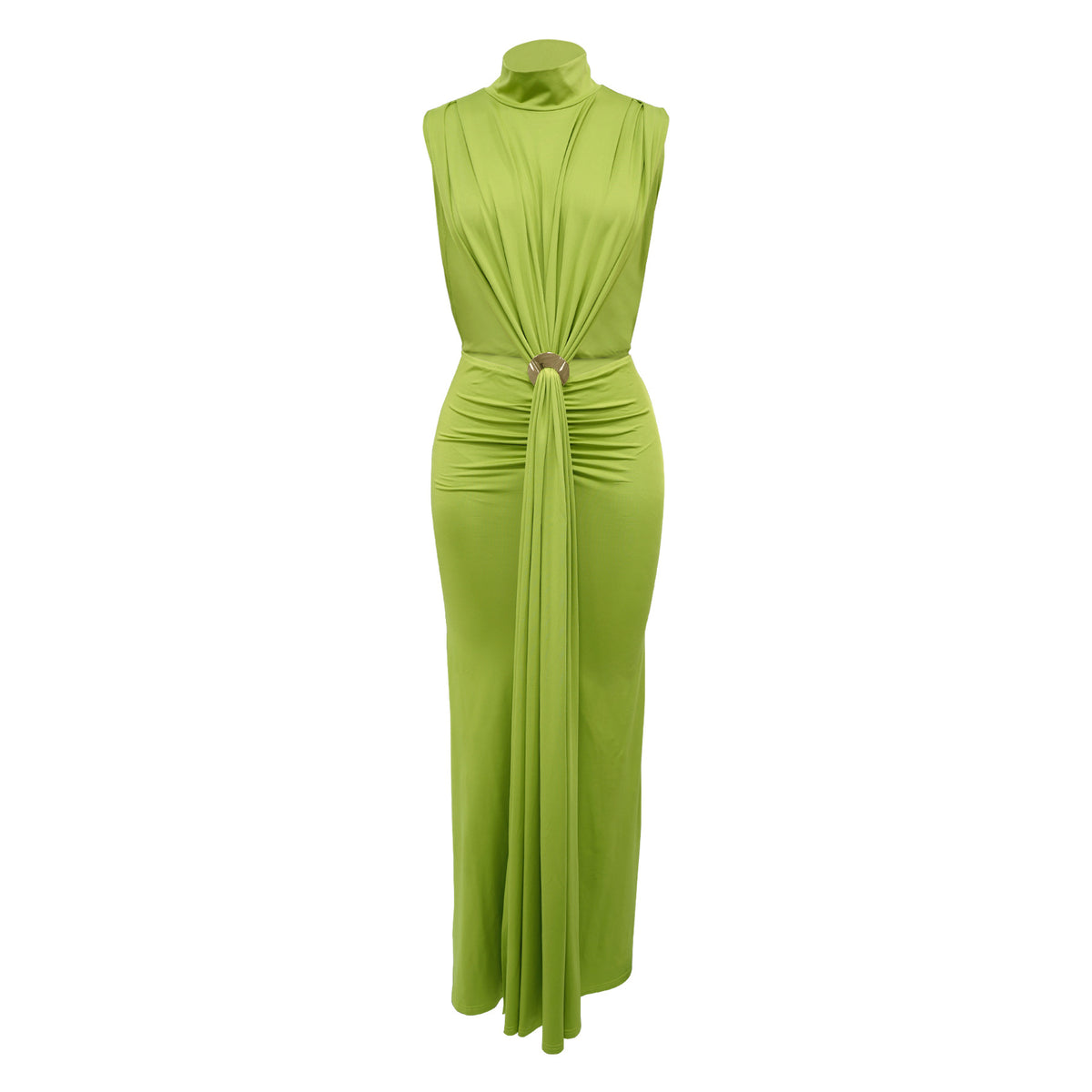 Women Clothing Dress Solid Color Sexy Side Split Sleeveless Dress