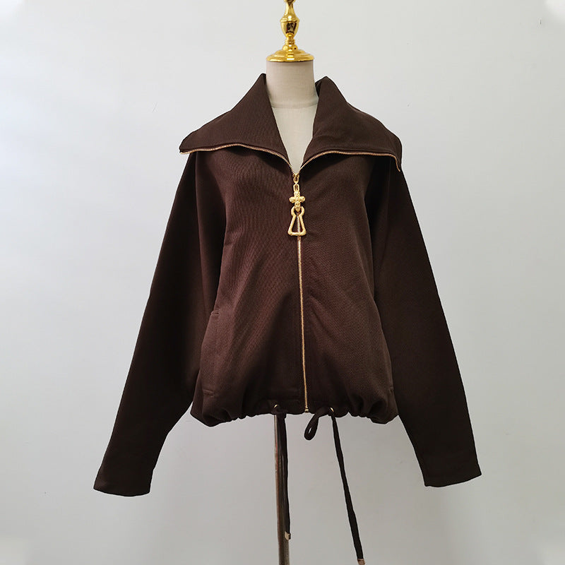 Fall Casual Coat Collared Batwing Sleeve Korean Short Baggy Coat Women Wanita Store