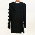 Early Autumn Star Personality Asymmetric Hollow Out Cutout Bow Dress Small Dress Ragazza