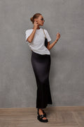 Satin Casual Hip Midi Skirt Bella Mia