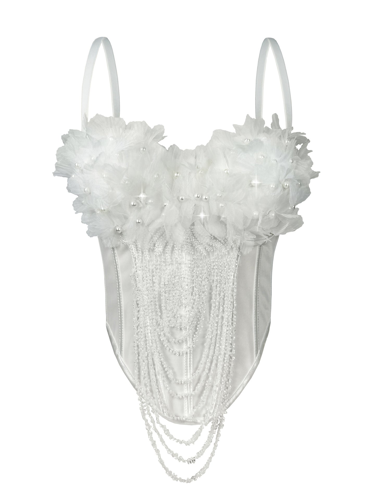 Handmade Floral Tassel Boning Corset Tube Top Bella Mia