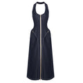 Denim Halter Sleeveless Backless Slim Sheath Dress Bella Mia