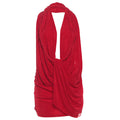 Autumn Winter Women Clothing Sexy Deep V Plunge Halter Backless Hip Solid Color Dress Ragazza