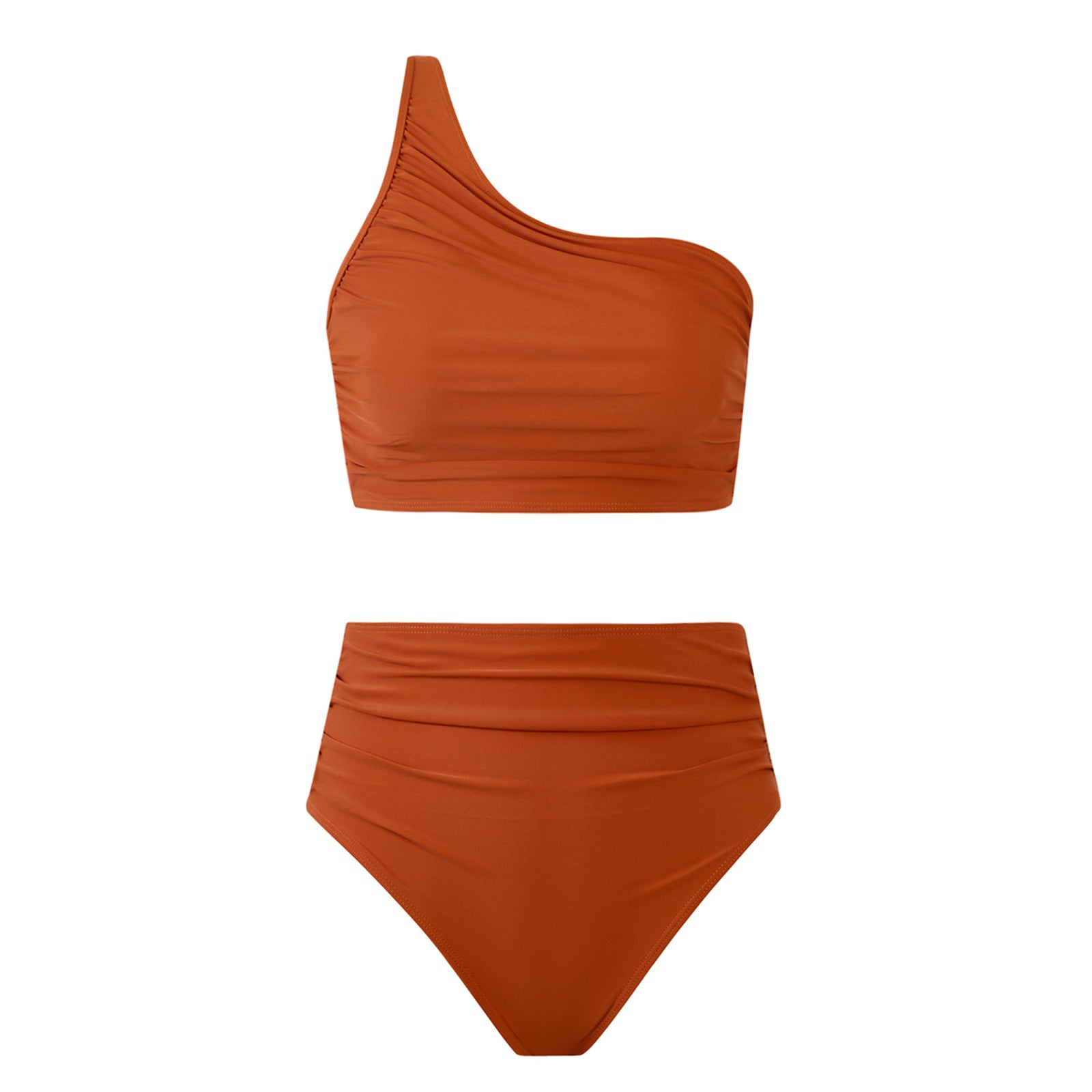 High Waist Asymmetric Ruched Bikini Set Bella Mia