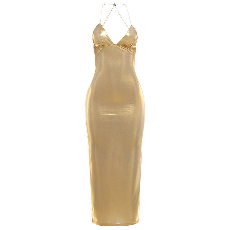 Halter V-Neck Slim Butterfly Dress Bella Mia