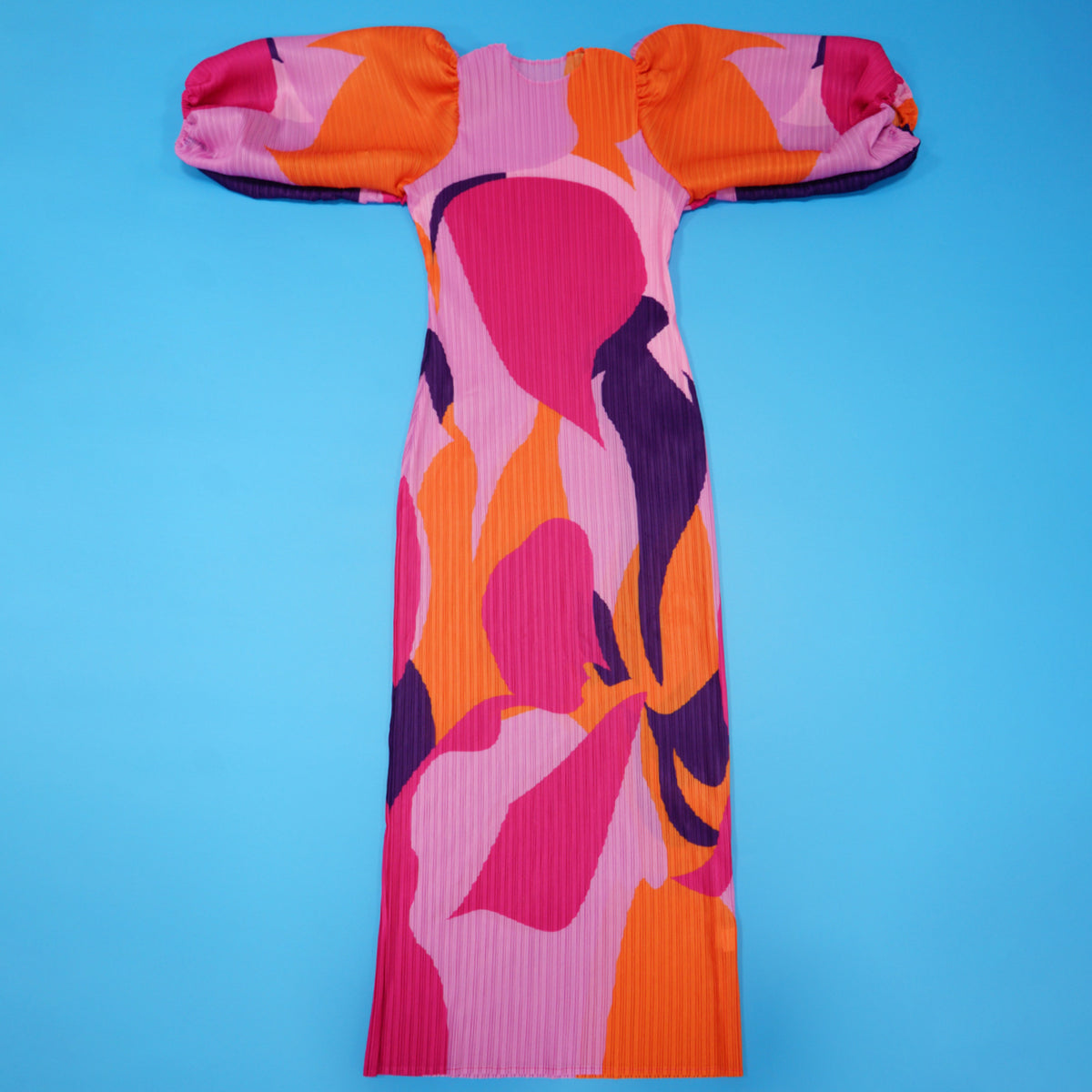 Women Wear Lantern Sleeve Pleated Dress