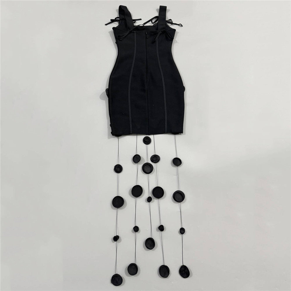 Sleeveless Fringe Bodycon Mini Dress