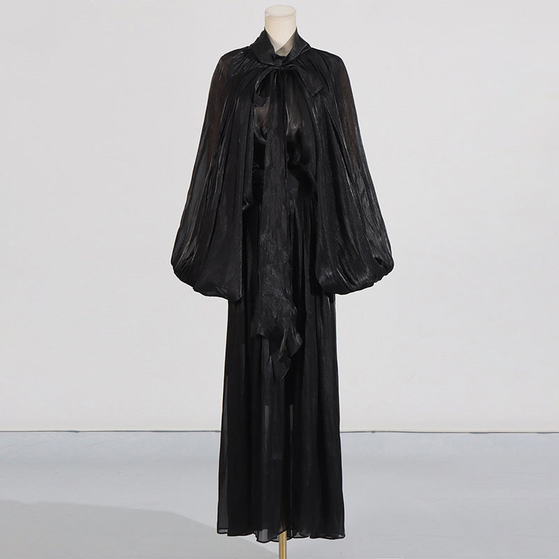 Batwing Sleeve Lace-Up High-Grade Maxi Dress Bella Mia