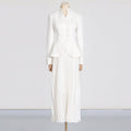 Fashionable Elegant High End Embroidered Stand Collar Single Breasted Top Pleated High Waist Skirt Sets Wanita Store