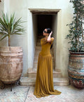 Spring Summer Light Luxury off Shoulder Waist Slimming A line Elegant High Grade Dress Bella Mia