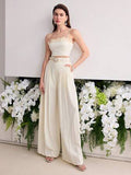 High-Grade Slim High Waist Wide Leg Two-Piece Set Bella Mia