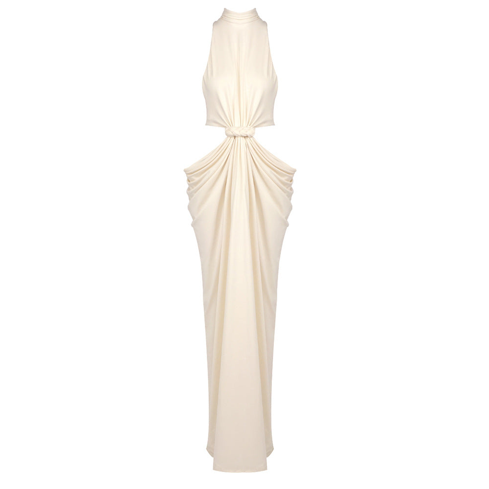 Twisted Hollow Out Cutout out Embellished Maxi Dress Winter Women Clothing Turtleneck Sleeveless Cropped Outfit Niche Dress Visual Ragazza