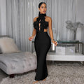 Halter Large Floral Evening Dress Bella Mia