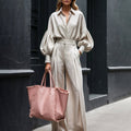 Cotton Linen Shirt & Wide Leg Pants Set