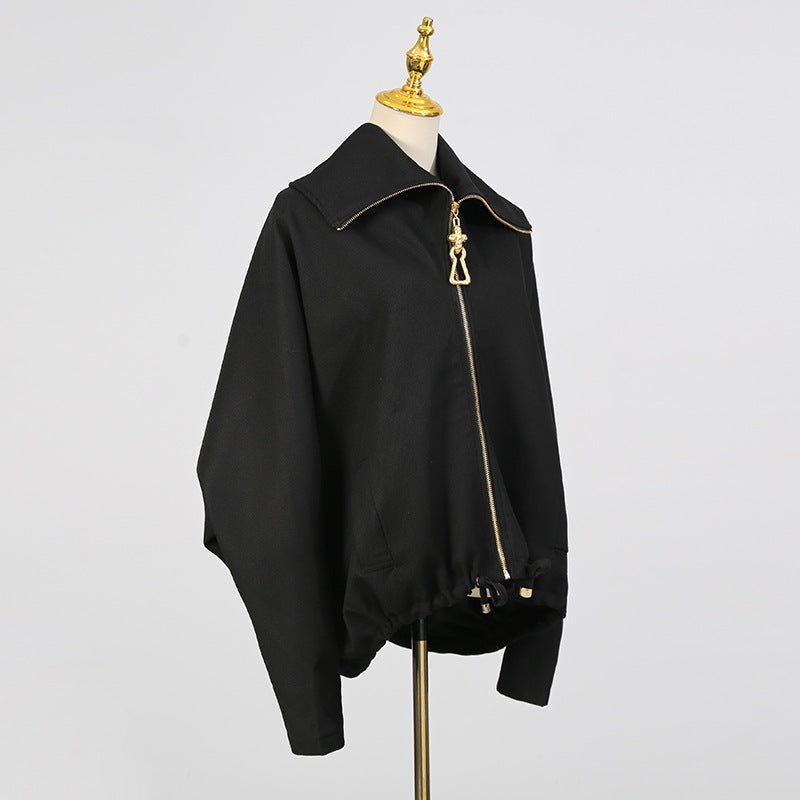 Collared Batwing Short Coat