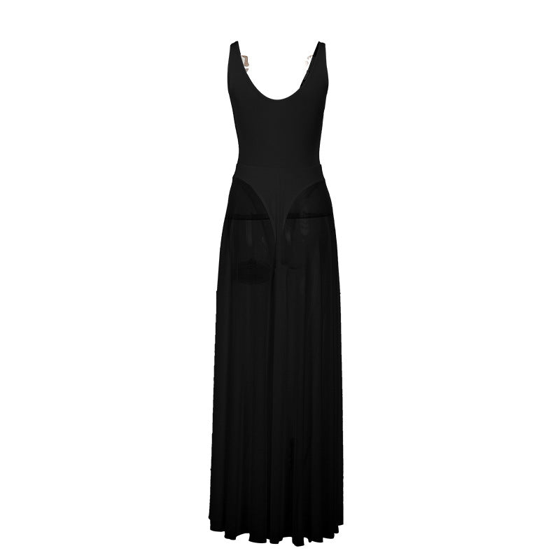Autumn Sexy Maxi Dress Vacation Slim Fit Mesh A Line Dress Bella Mia