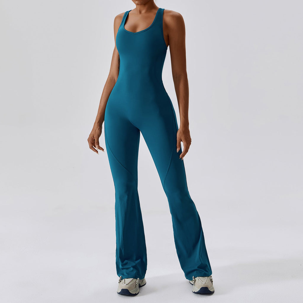Sollinarry Quick Drying Skinny Yoga Clothes Dance Sports Workout Clothes Hip Lift Belly Shaping Micro Pull Yoga Jumpsuit