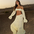 Solid Color Loose Beach Blouse & Bikini Sun-Proof Two-Piece Set Bella Mia