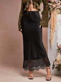 Skirt Lace Stitching Satin Satin Skirt Socialite Women Clothing Bella Mia