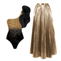 One-Shoulder Corset Sequin Ruffled One-Piece Swimsuit Bella Mia