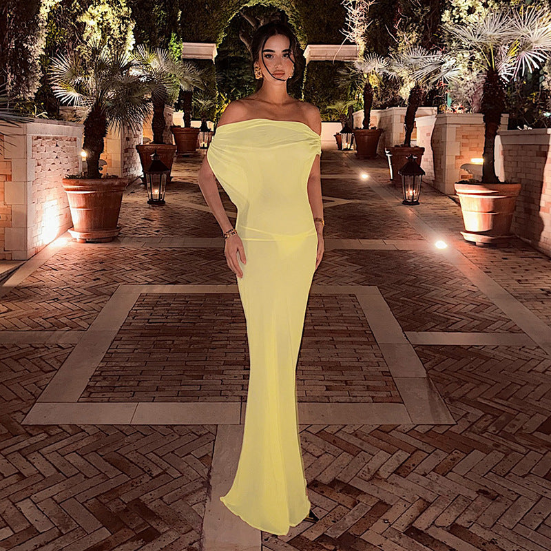 Sheer Mesh Backless Sheath Dress Bella Mia