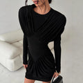 Niche Black Elegant Dress Slim Waist Spring Women Clothing Wanita Store