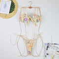 Embroidery Push up Bikini Swimsuit Women Sexy Thin Strap Three Point Steel Bracket Split Swimsuit Wanita Store