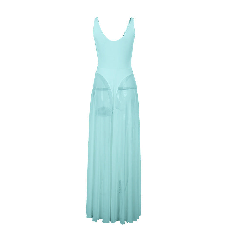 Autumn Sexy Maxi Dress Vacation Slim Fit Mesh A Line Dress Bella Mia
