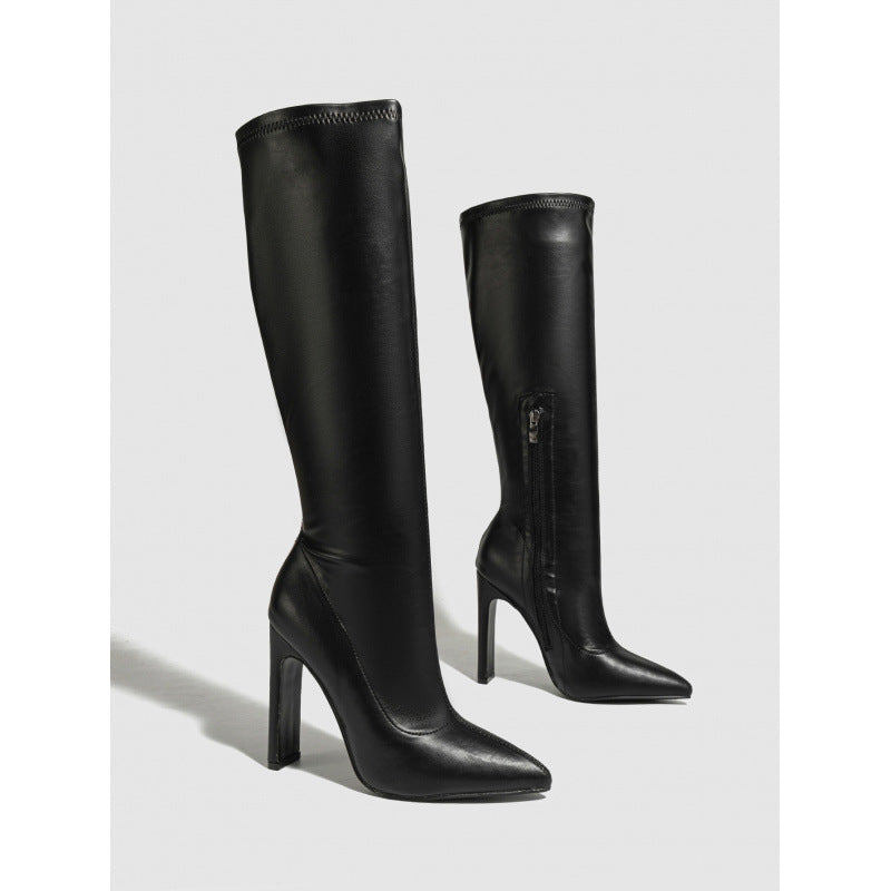 Ankle Boots Pointed High Heeled Thigh Boot Skinny Stilettos Riding Boots