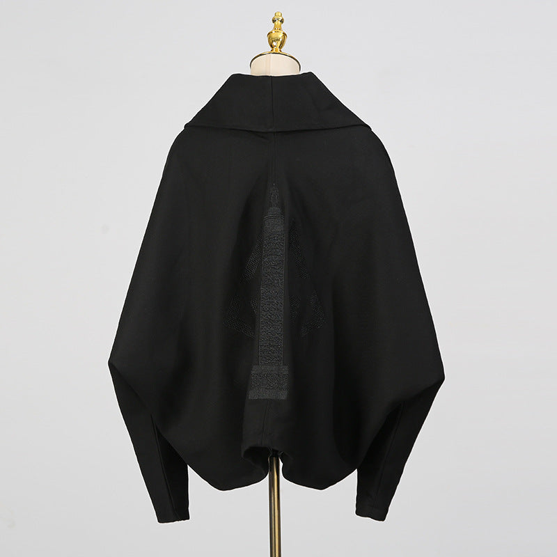 Collared Batwing Short Coat