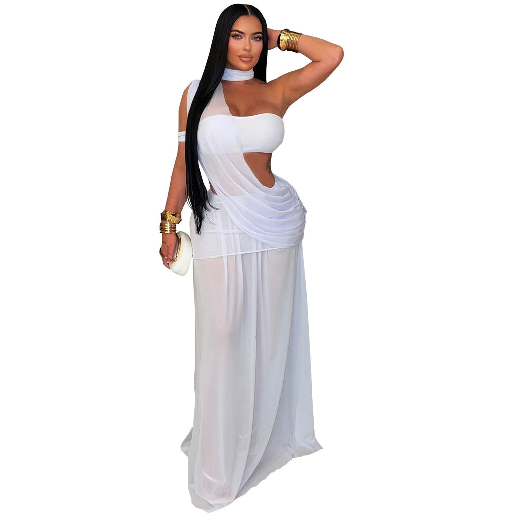 Women Wear Sexy Mesh See through Slim Fit Sheath Dress Bella Mia