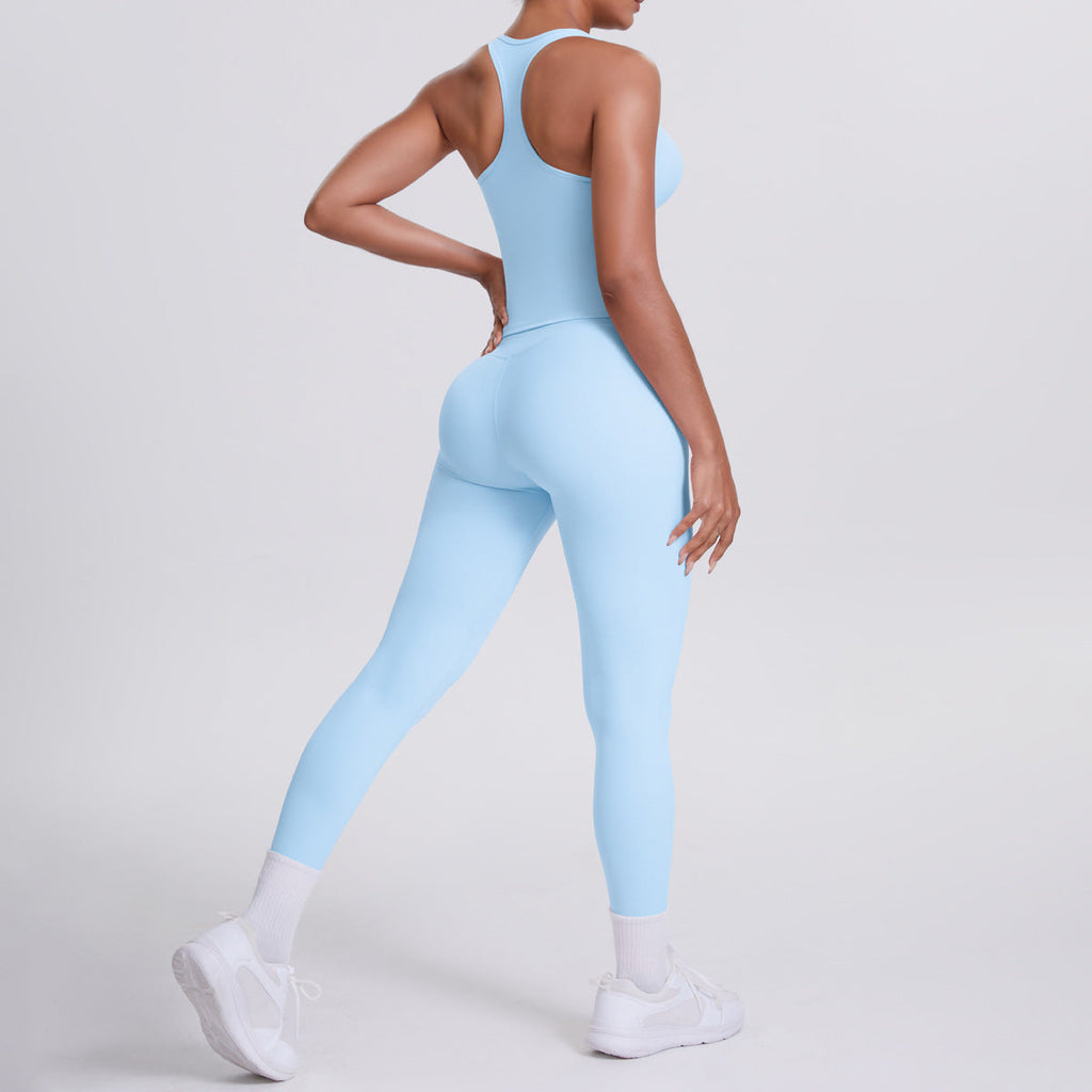 Brushed H Shaped Beauty Back Sports Vest Pants Tight Quick Dry Casual Running Fitness Yoga Wear Women