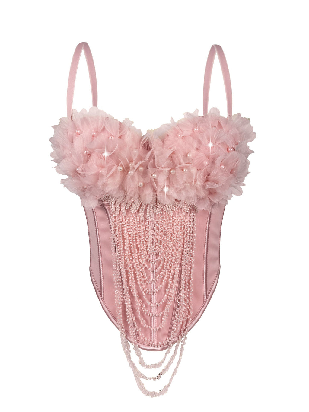 Handmade Floral Tassel Boning Corset Tube Top Bella Mia