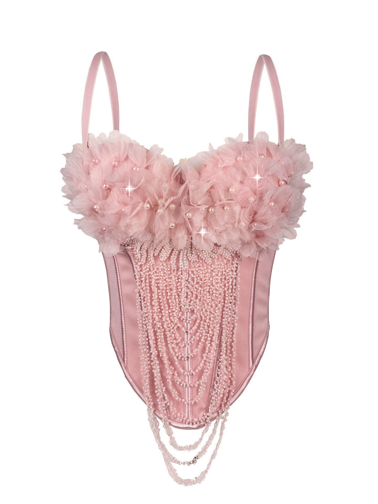 Handmade Floral Tassel Boning Corset Tube Top Bella Mia