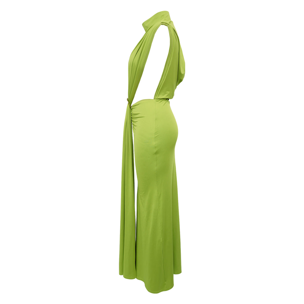Women Clothing Dress Solid Color Sexy Side Split Sleeveless Dress