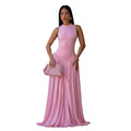Women Wear Elegant Solid Color round Neck Sleeveless Dress Bella Mia
