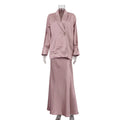 Satin Collared Long Sleeve Top & High-Grade Half Skirt Office Set Bella Mia