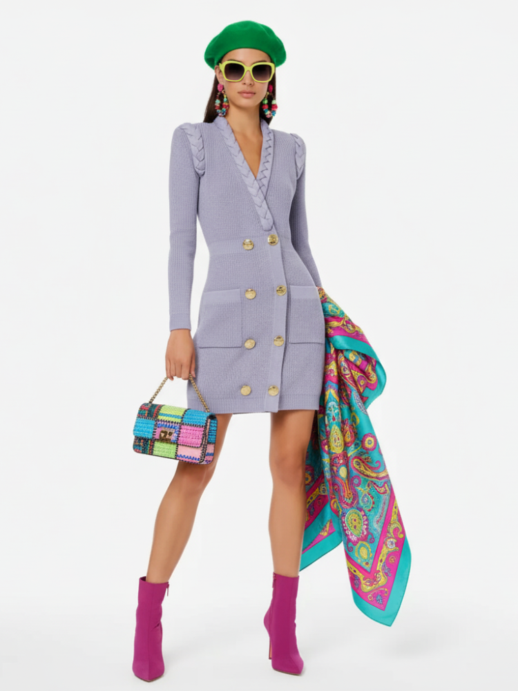 Greenwich Village Retro Knitted Hepburn Dress