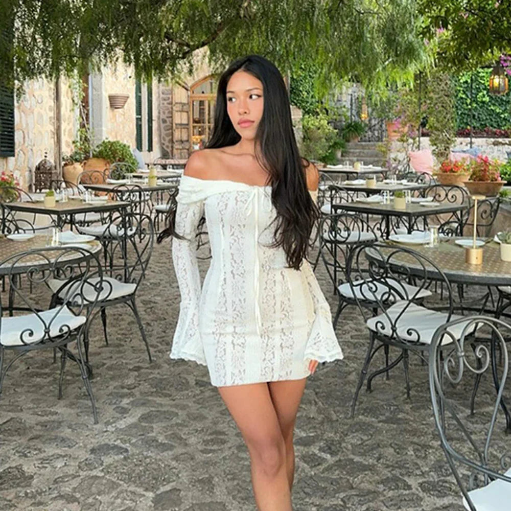 Suninheart White Evening Dresses for Events Red Long Sleeve Lace Elegant Party Dresses 2025 Women Luxury Wedding Prom Dress Gown Urban Fashion Icon
