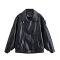 Oversized Faux Leather Moto Jacket