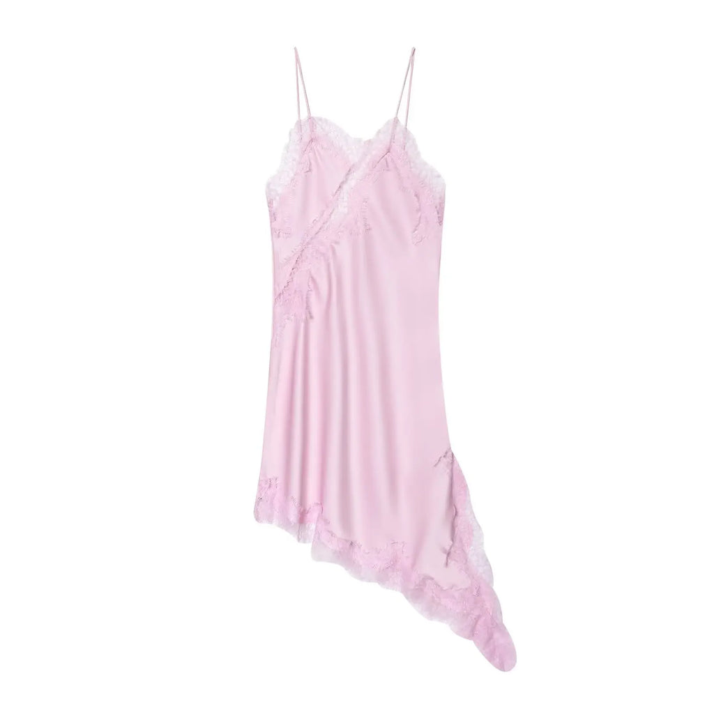 Satin Lace-Trim Cami