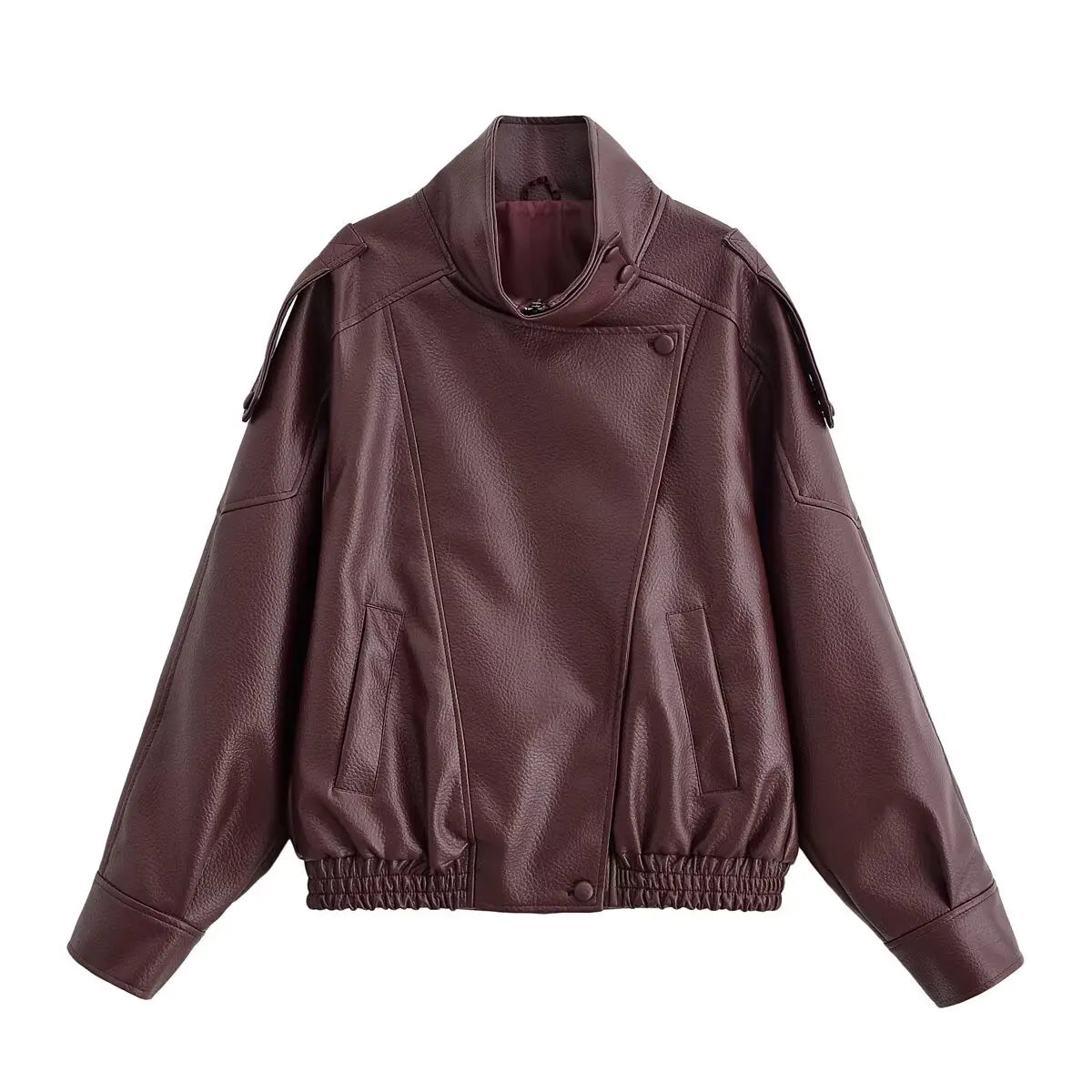 Oversized Faux Leather Moto Jacket