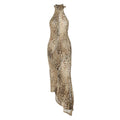 Leopard Halter Maxi Dress