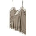 Asymmetric Lace-Trim Satin Cami