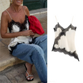 Satin Lace-Trim Cami